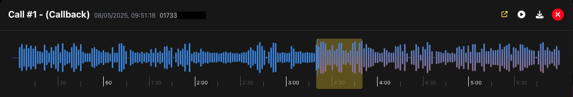 Callytics Audio Player Interface
